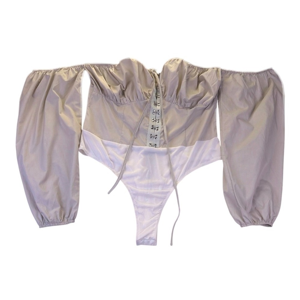 Women's Stone Corset Puff Sleeve Bodysuit 12 Ren Faire Renaissance Medieval